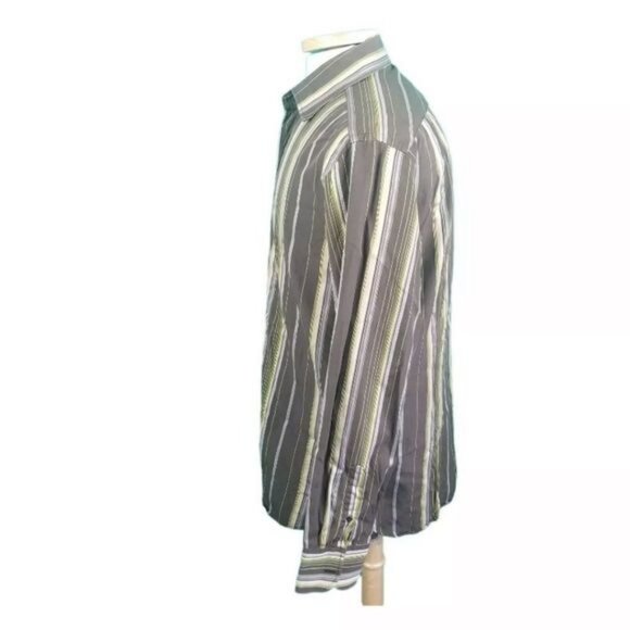 Ted Baker Large Multi Color Stripe Button Front Casual Shirt 100% Cotton - Picture 3 of 4